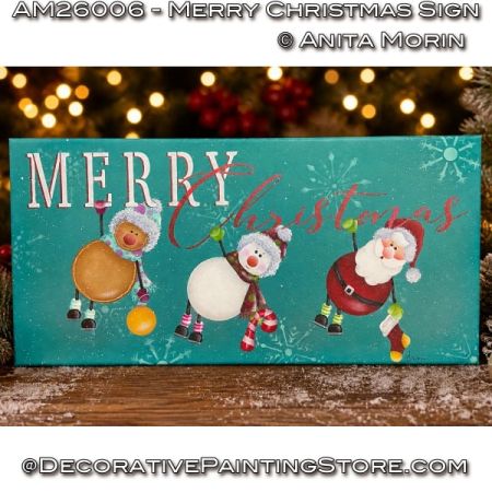 Merry Christmas Sign Painting Pattern - Anita Morin